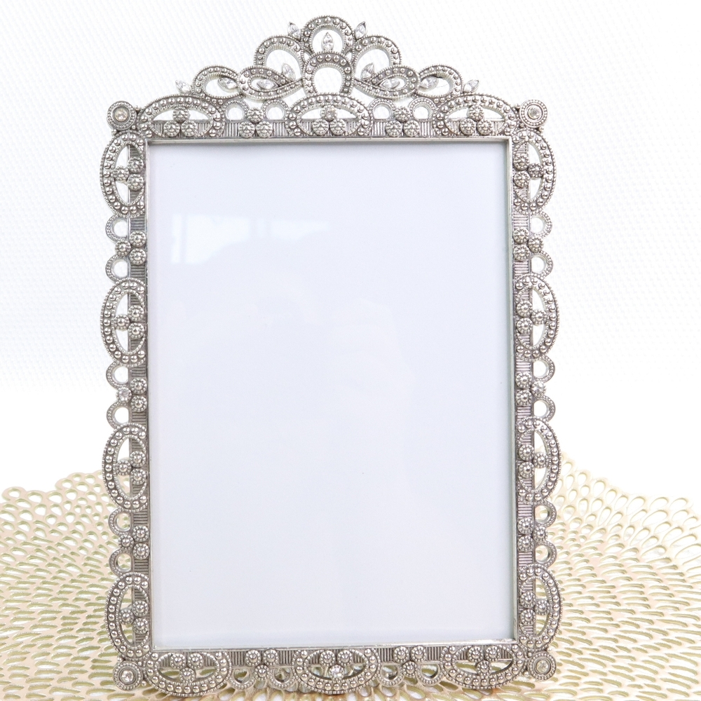 Embellished Ornate Silver Picture Frame